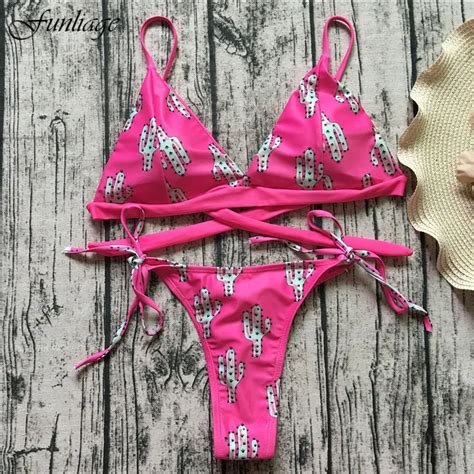 two piece set print lace up bandage strap slim sexy women beach swimsuit swimwear lingerie