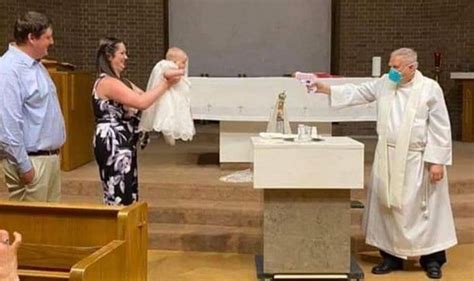 Priest Practices Social Distancing By Squirting Holy Water