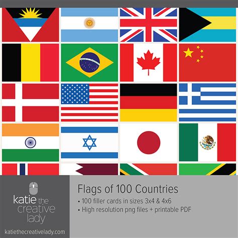 100 Flags From Countries Around The World — Katie The Creative Lady