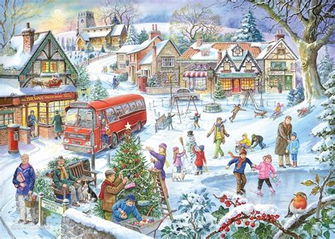 1000 Piece Deluxe Jigsaw Puzzle Winter Green Uk Toys And Games