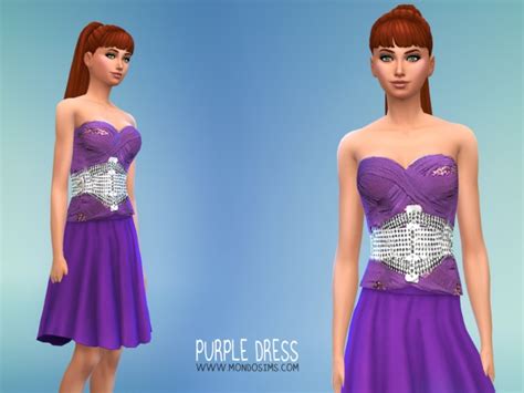 Purple Dress By Simone At Mondo Sims Sims 4 Updates