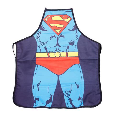 Funny Novelty Sexy Dinner Party Superman Cooking Kitchen Apron Wonder Woman Man Funny Kitchen