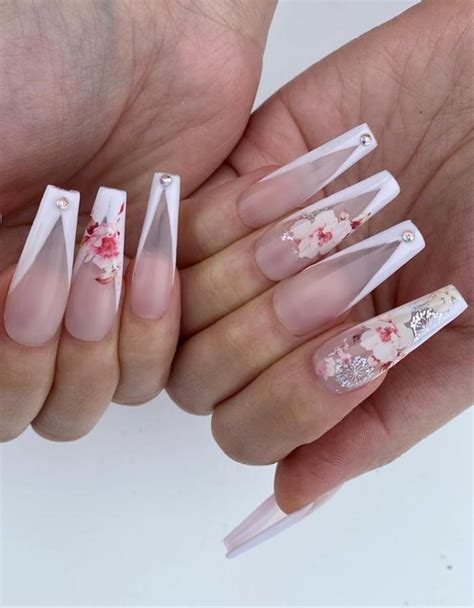 Special Flower Acrylic Coffin Nails Art Designs For Summer 2020 Lily