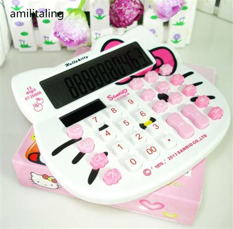 Calculadora Electr Nica B Sica Hello Kitty D Gitos Rosa Yey W Digital Calculator
