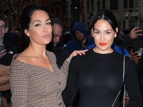 Nikki Bella Gets Sleek In Lbd And Pumps With Sister Brie Bella In Nyc