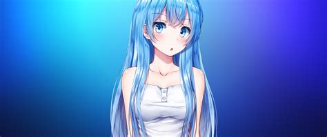 2560x1080 Anime Girl Aqua Blue 4k 2560x1080 Resolution Hd