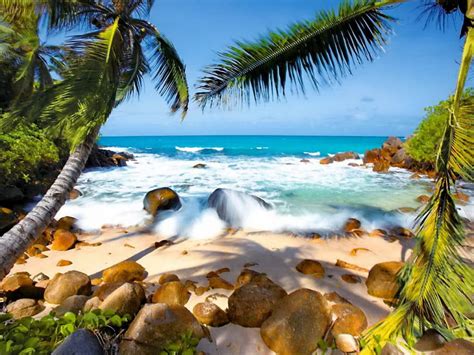 Tropical Paradise Tropical Relax Nice Beach Sands Horizons Water