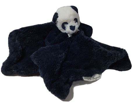 Panda Bear Lovey Blankets And Beyond Navy Blue 14x14 Security Blanket