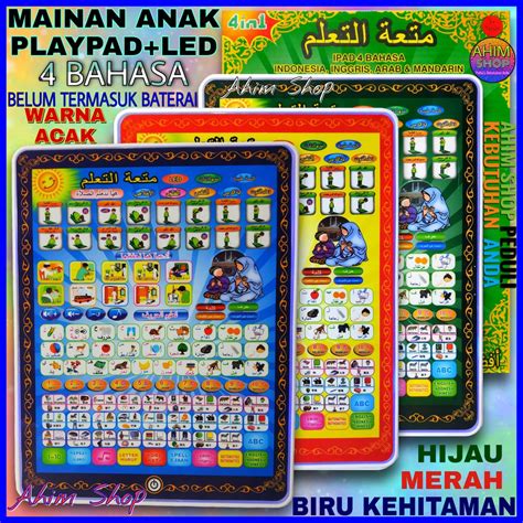 Jual Mainan Anak Playpad 4 Bahasa Led Ipad Muslim Tablet Edukasi