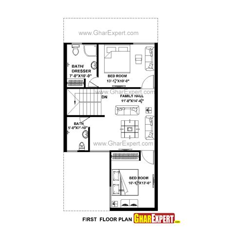House Plan For 22 Feet By 45 Feet Plot Plot Size 110 Square Yards