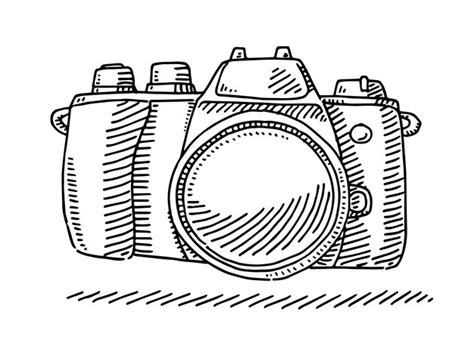 Premium Vector A Sketch Of A Camera With A Lens On It