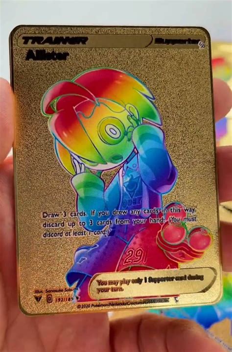 Gold Rainbow Allister Trainer Pokemon Card Secret Ultra Rare Etsy