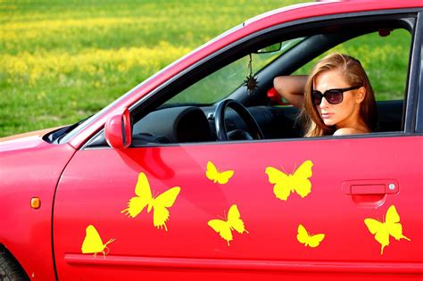 Car Butterfly Stickers Auto Vinyl Decor Set Of 8 Decals In Etsy