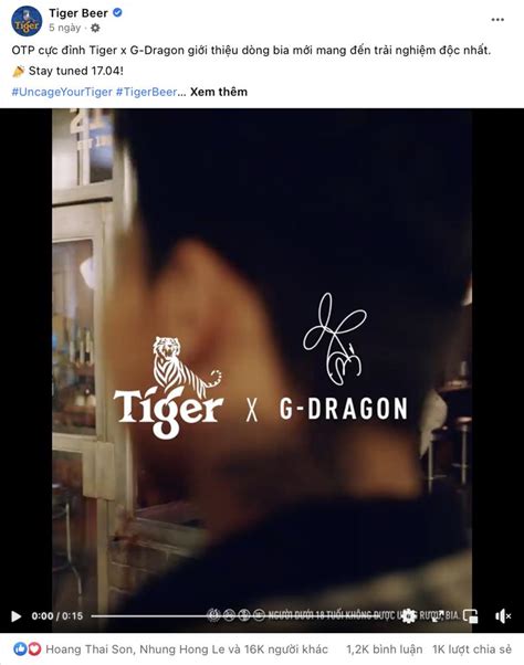 Bom tấn của Tiger Beer và G Dragon tung teaser nhá hàng đến cả lời