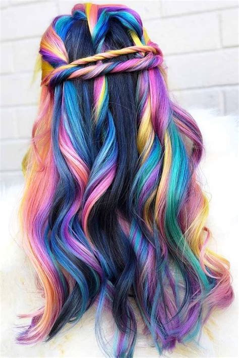 43 Rainbow Hair Ideas For Brunette Girls — No Bleach Required Rainbow