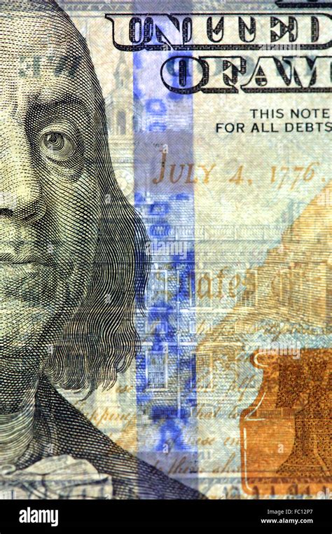 Watermark On New Hundred Dollar Bill Stock Photo Alamy