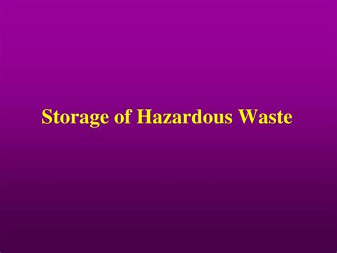 Ppt Hazardous Waste Management Bowling Green State University