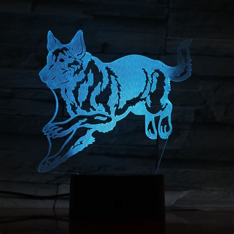 Wolf 3d Table Lamp Colors Changeable Led Night Light Acrylic Crafts