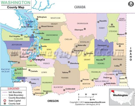 Washington State County Map Counties In Washington State County Map