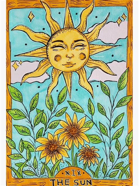 Sun Tarot Card Sticker For Sale By Arttdiana Redbubble