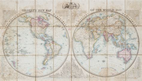 Gilberts New Map Of The World 1850 Douglas Stewart Fine Books