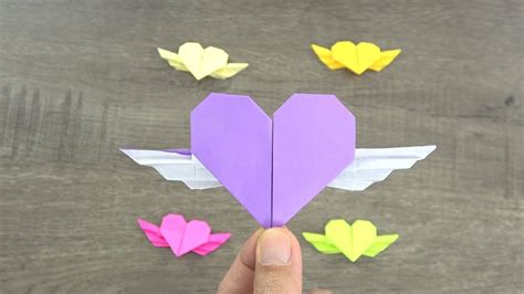 Origami Heart How To Make A Paper Heart With Wings Valentine Ts