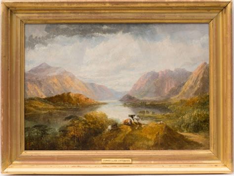 William Linton Mountain Lake With Cattle Original Oil