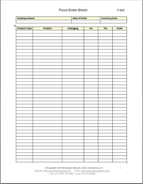 Food Ordering Printable And Editable Forms Printable Forms Free Online