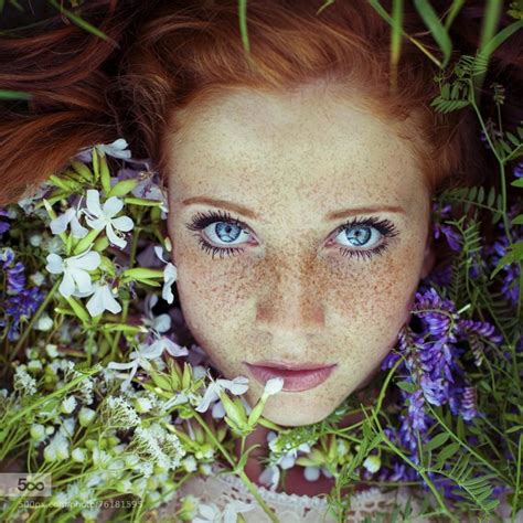 Face Women Redhead Px Model Portrait Flowers Nature Grass Outdoors Green