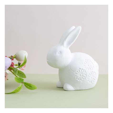 Embossed Ceramic Standing Bunny 12cm Hobbycraft