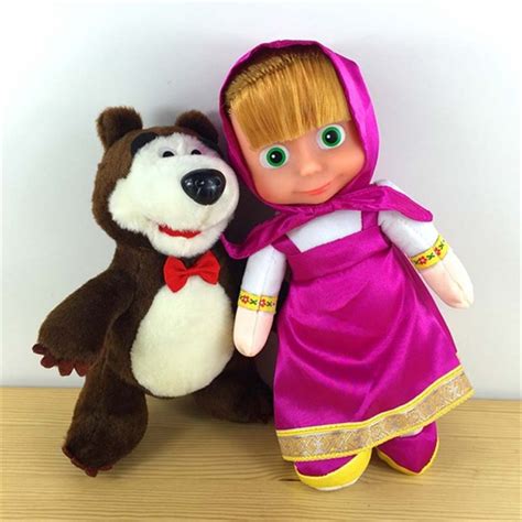 Big Discount Anime Masha And Bear Russian Briquedos Toys Plush Dolls Popular Birthday Ts