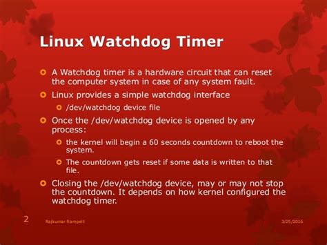 Linux Watchdog Timer