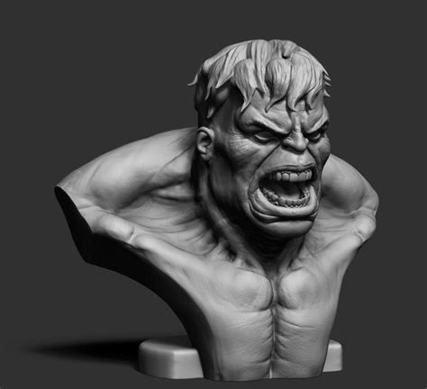 Hulk Bust Printable 3d Print Model In 2020 Hulk 3d Printing Model