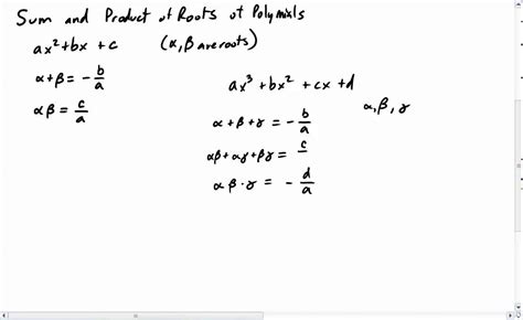 Product of roots of quadratic equation. Sum and Product of Roots for Polynomials - YouTube