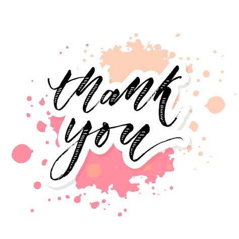 Thank You Watercolor Lettering Premium Vector