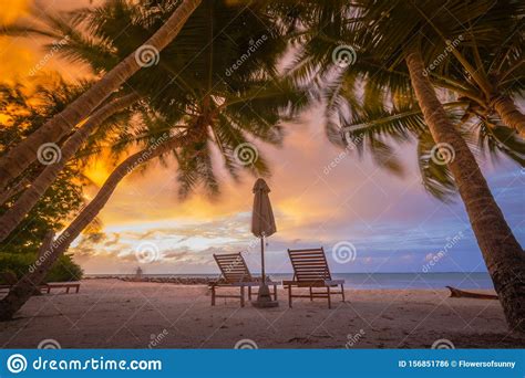Sunset Beach Resort Relaxing And Romantic Sunset Beach Scene For
