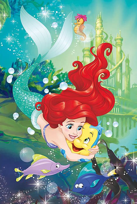 Walt Disney Images Princess Ariel And Flounder The Little Mermaid