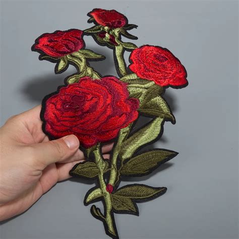 Beauty Rose Iron On Patches Surpdeco Iron On Stickers Embroidery Patch