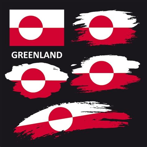 Premium Vector Set Of Vector Flags Of Greenland Greenland Flag Drawn