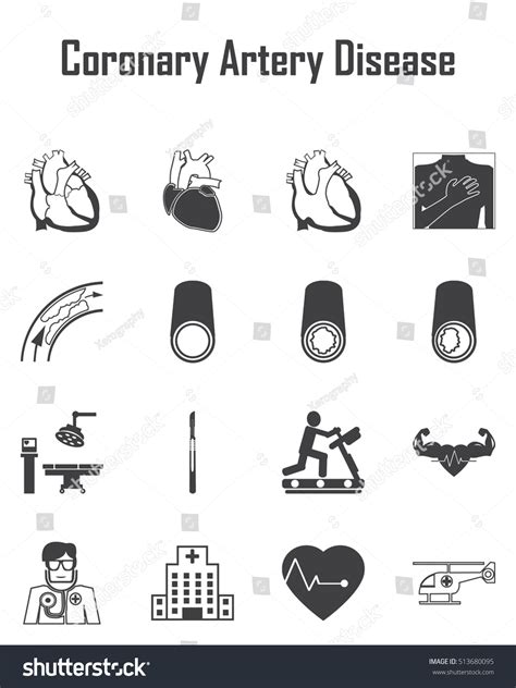 Coronary Artery Disease Symbol Ischemic Heart Stock Vector