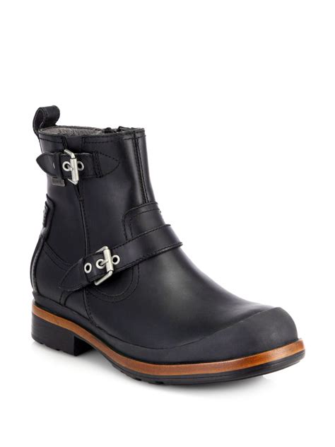 Lyst Ugg Alston Leather Buckle Boots In Black For Men