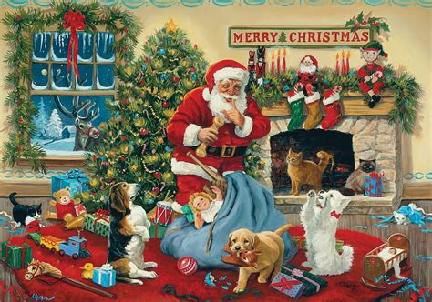 Free Download Shhh Dog Art Santa Craciun Christmas Painting