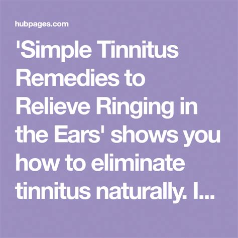 Ringing In The Ears Remedy In 2020 Tinnitus Remedies Remedies