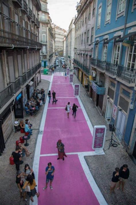 A Rua Cor De Rosa De Lisboa Installation Art Lisbon Urban