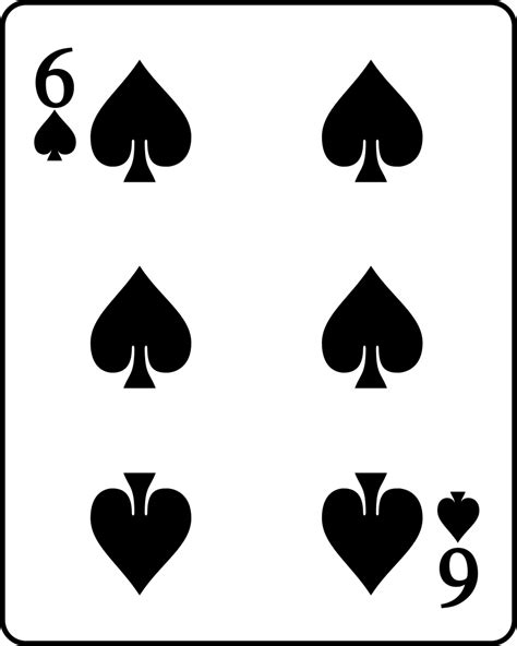 In a mild case this card could announce a cancelled date or misunderstandings between two lovers. File:Playing card spade 6.svg - Wiktionary
