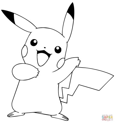Pikachu From Pokémon Go Coloring Page Free Printable Coloring Pages