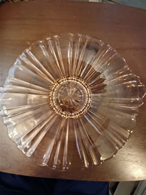 ANCHOR HOCKING PINK Depression Glass Old Cafe Low Closed Tab Footed Dish PicClick