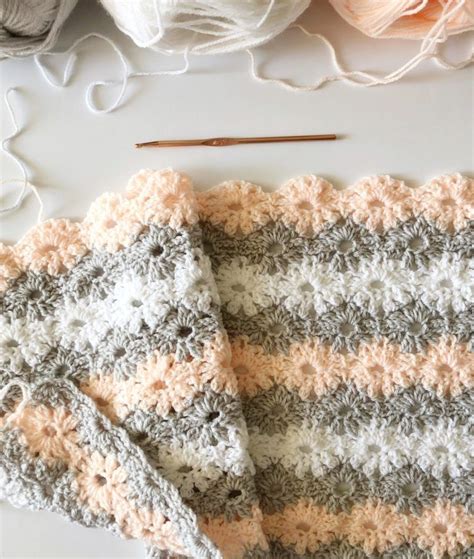 Crochet Petal Stitch Baby Blanket Daisy Farm Crafts Free Pattern