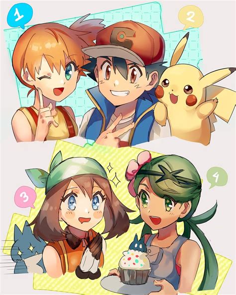 Pikachu May Ash Ketchum Misty Mallow And 1 More Pokemon And 5