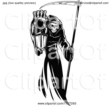 Grim Reaper Holding A Lantern And Scythe By Vector Tradition Sm 1727293